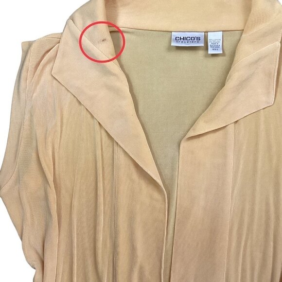 Chico's Travelers Tunic Vest Top Sz 3 (XL/16) Yellow #92V - Picture 6 of 8